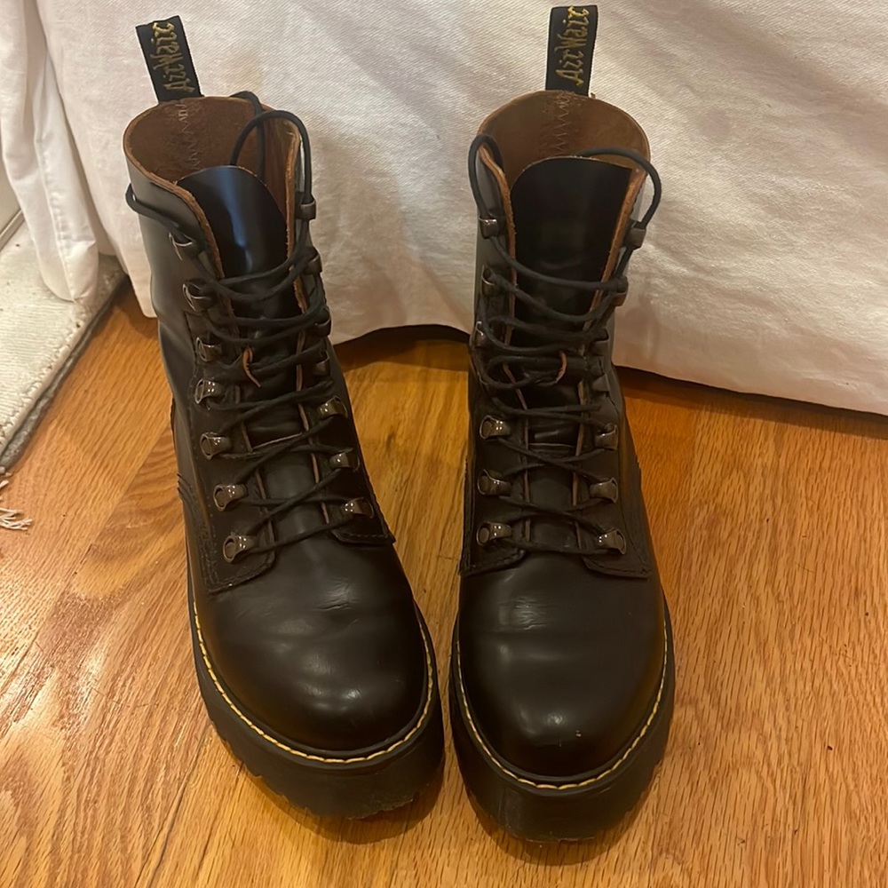 Dr. Martens Leona Leather Lace Up Boots